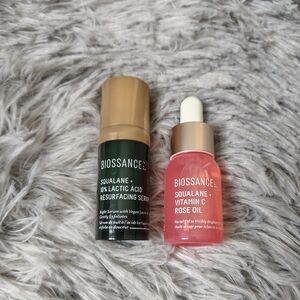 Biossance Bundle: Squalene + Vitamin C Rose Oil & Squalene + Lactic Acid Serum